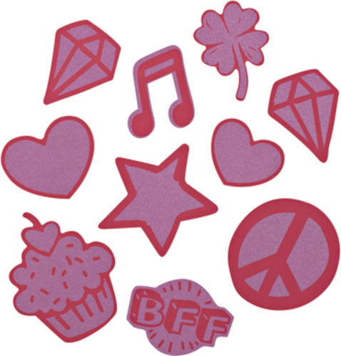 textielstickers StickyRicky reflecterend roze 9 stuks