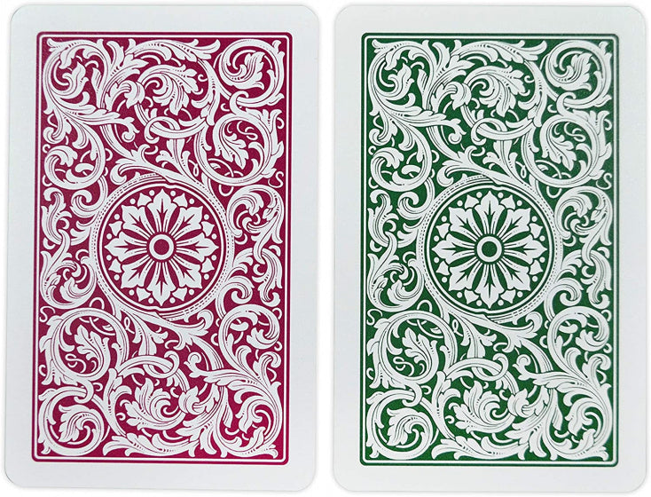 speelkaarten 5,6 x 8,7 cm PVC groen/rood 111-delig