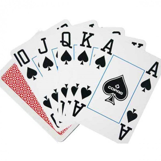 speelkaarten 6,3 x 8,8 cm PVC rood 55-delig