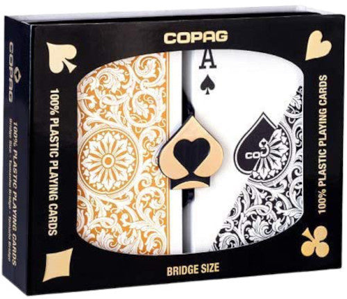 speelkaarten 8,8 x 6,3 cm PVC goud/zwart 3-delig