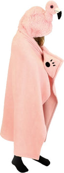 deken Flamingo junior 130 x 100 cm fleece roze