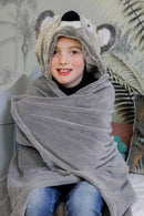 Noxxiez Knuffeldeken met Capuchon Koala, 130x100cm