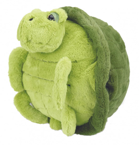 handwarmer Schildpad junior 35 x 35 cm pluche groen