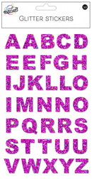 stickers ABC Glitter folie roze 36 stuks