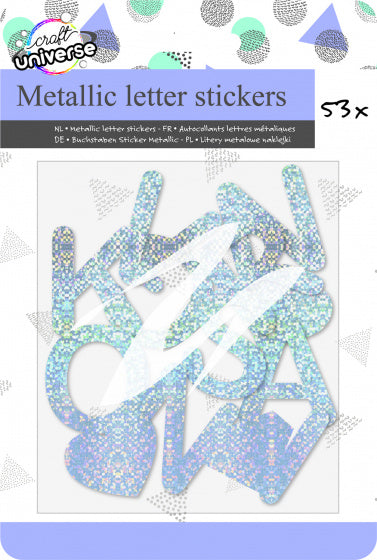 stickers Metallic letter folie paars 53 stuks