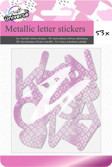 stickers Metallic letter folie roségoud 53 stuks