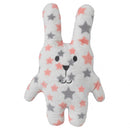 knuffel Rabit Rock 46 x 32 cm polyester grijs/roze