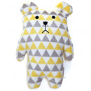 knuffel Sloth Triangle 46 x 32 cm polyester geel/grijs