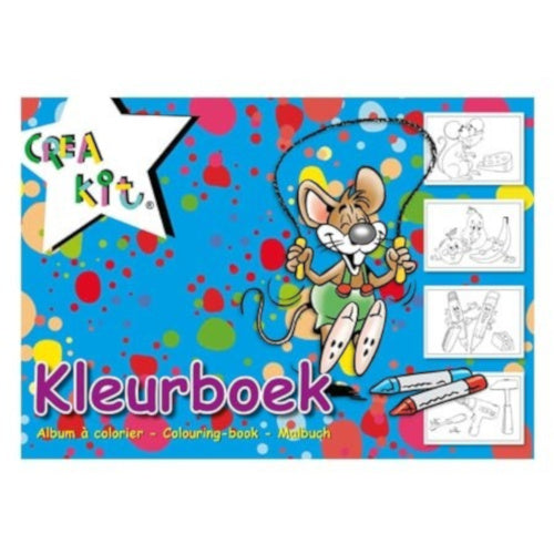 kleurboek junior A4 papier wit/blauw 24 kleurplaten