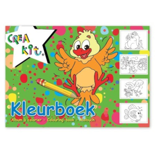 kleurboek junior A4 papier wit/groen 24 kleurplaten