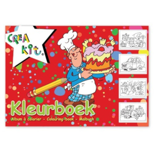 kleurboek junior A4 papier wit/rood 24 kleurplaten