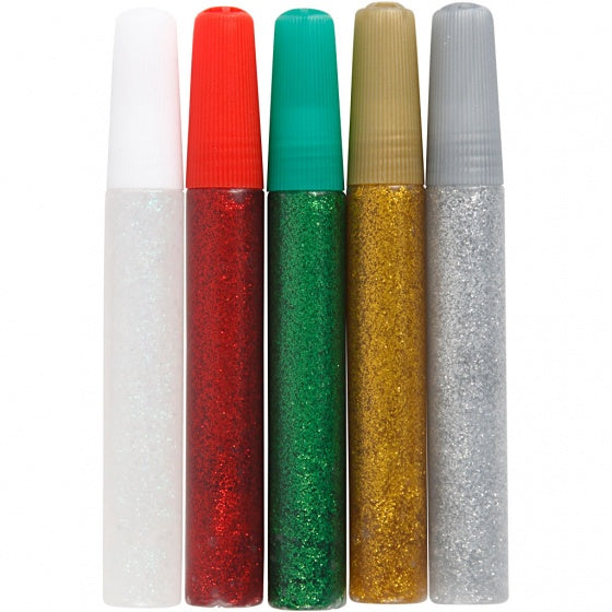 glitterlijm 10ml 5 stuks