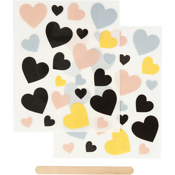 rub-on stickers hartjes 12 x 15,5 cm