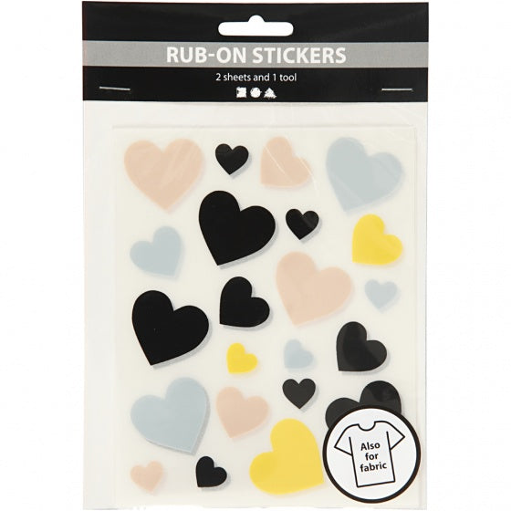 rub-on stickers hartjes 12 x 15,5 cm