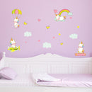 muursticker Baby Unicorn meisjes vinyl 18 stuks
