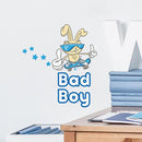 muursticker Bad Boy jongens 15 x 26 cm blauw