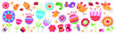 muursticker Birds & Flowers meisjes vinyl 35 stuks