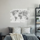 muursticker Brick Wall Map 47 x 67 cm zwart/wit