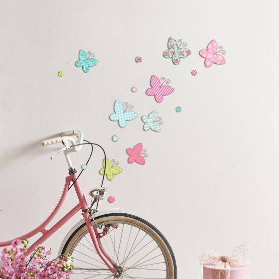 muursticker Butterfly 3D meisjes papier 9 stuks