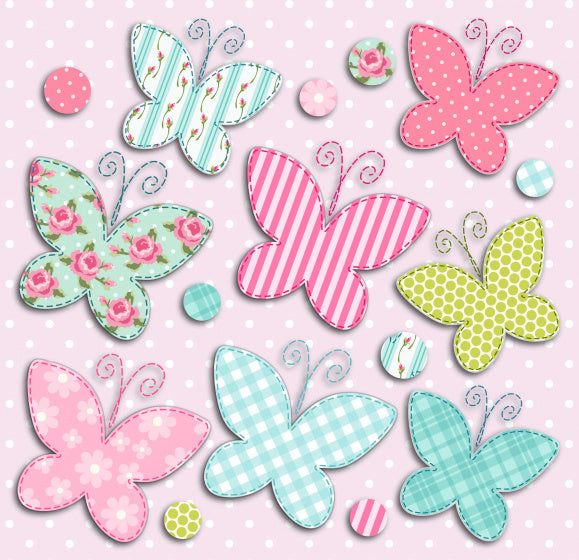 muursticker Butterfly 3D meisjes papier 9 stuks