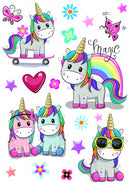 muursticker Colourful Unicorns meisjes 20 stuks