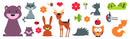 muursticker Forest Animals junior vinyl 21 stuks