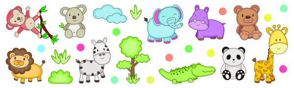 muursticker Funny Animals junior vinyl 25 stuks