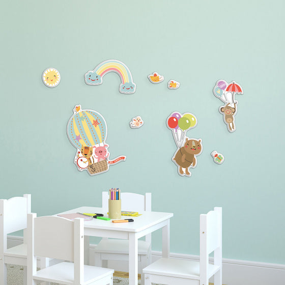 muursticker Happy Animals 3D junior papier 9 stuks