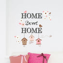 muursticker Home Sweet Home wit/roze 15 stuks