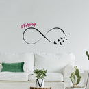 muursticker Infinity zwart/roze 13 stuks