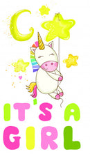 muursticker It's a Girl meisjes 15 x 26 cm geel