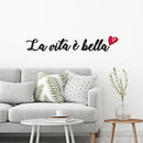 muursticker La Vita è Bella 3D vinyl zwart 5-delig