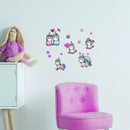 muursticker Lovely Unicorn 3D meisjes papier 16 stuks