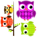 muursticker Owl junior vinyl 6-delig