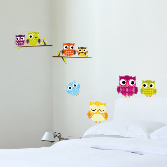 muursticker Owl junior vinyl 6-delig