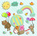 muursticker Rainbow 3D junior papier 12 stuks