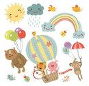 muursticker Rainbow 3D junior papier 12 stuks