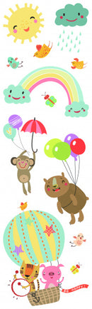 muursticker Rainbow Animals junior vinyl 12 stuks