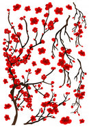 muursticker Red Ramage rood/bruin 22 stuks