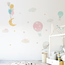muursticker Sky Air Balloon junior 21 stuks