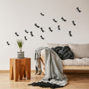 muurstickers Black Dragonflies junior 16 stuks