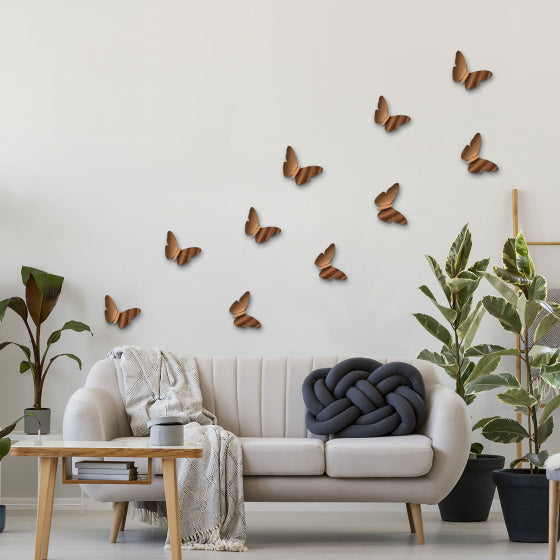 muurstickers Bronze Butterflies junior 9 stuks