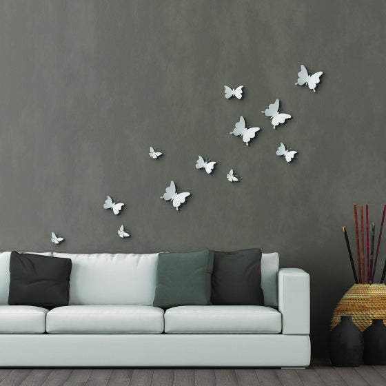 muurstickers White Butterfly junior 12 stuks