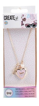 ketting hart meisjes goud/roze one-size