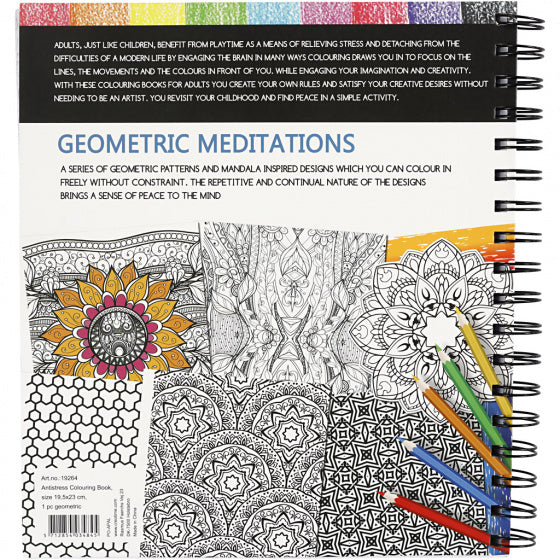 kleurboek Geometric Meditations 19,5 x 23 cm papier