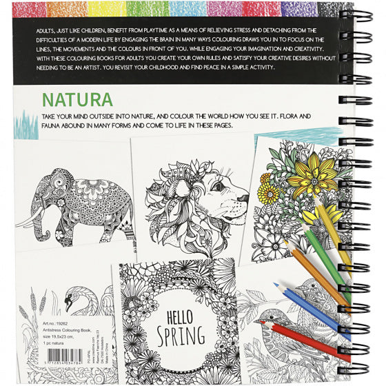 kleurboek Natura ringband 19,5 x 23 cm papier