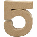 cijfer 5 papier-mâché 10 x 8,5 cm