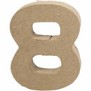 cijfer 8 papier-mâché 10 x 7,6 cm