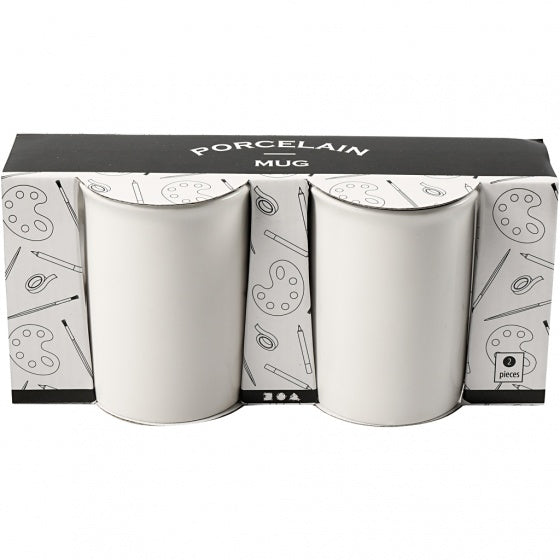 decoreer jouw mok 10 cm wit 2 stuks