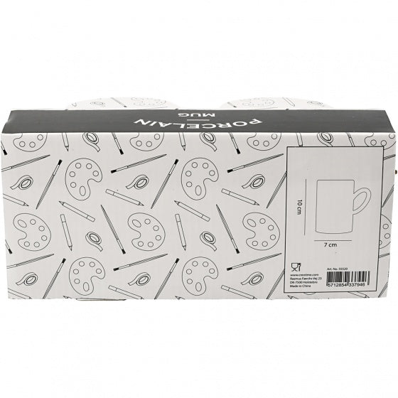 decoreer jouw mok 10 cm wit 2 stuks